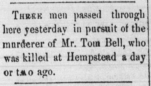 Murder of Tom Bell.