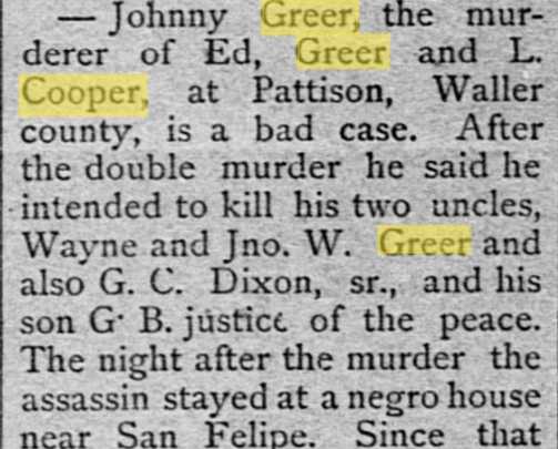 Johnny Greer - a Bad Case.