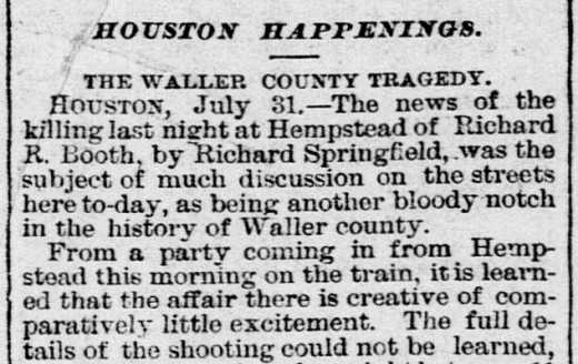 The Waller County Tragedy.