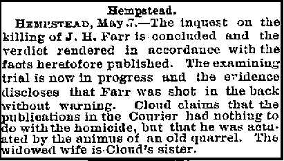 The Inquest on The Killing of J.H. Farr is Concluded