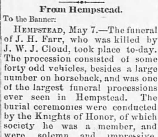 The Funeral of J. H. Farr.