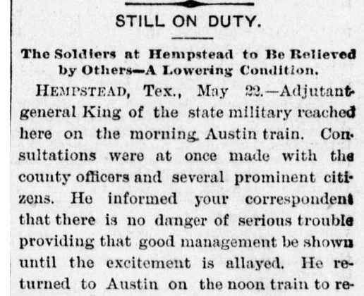 Soldiers at Hempstead to be Relieved by Others