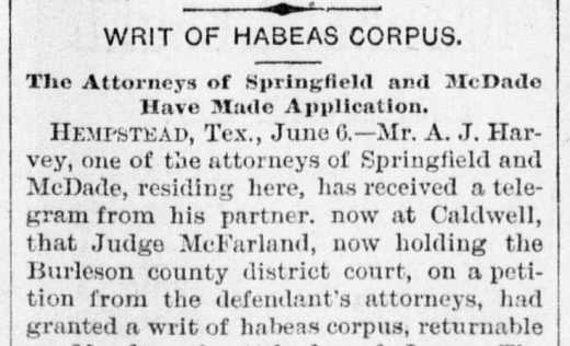 Writ of Habeas Corpus.