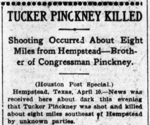 Tucker Pinckney Killed.